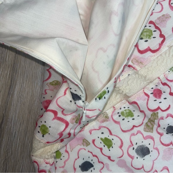 Tibi Women’s Size 4 Floral Lace Pleated Midi Skirt Cotton Lined Multi Color - Picture 9 of 13